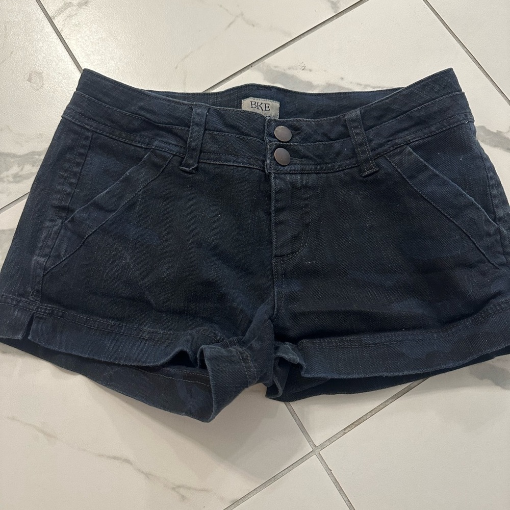 BKE Women's Navy Denim Short Shorts